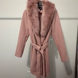 Faux Fur Blush Pink Coat